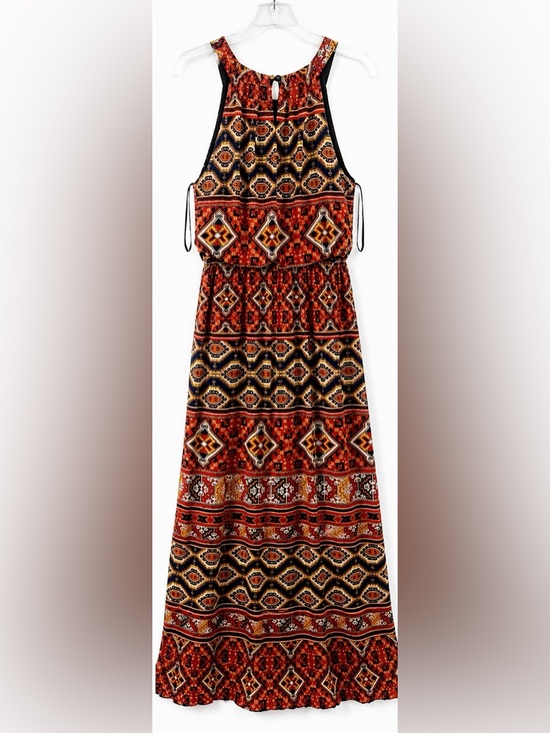 Boho Hippie Aztec Maxi Dress Halter Tribal Western Festival Beach Nordstrom, L
